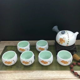 景德鎮經典雪花瓷7頭功夫茶具 三色可選，廠家直銷